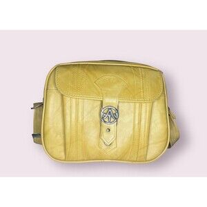 Vintage 1975 American luggage works  travel bag faux leather w/strap carry on